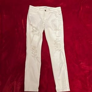 Frame denim London-Los Angles white distressed skinny Jean